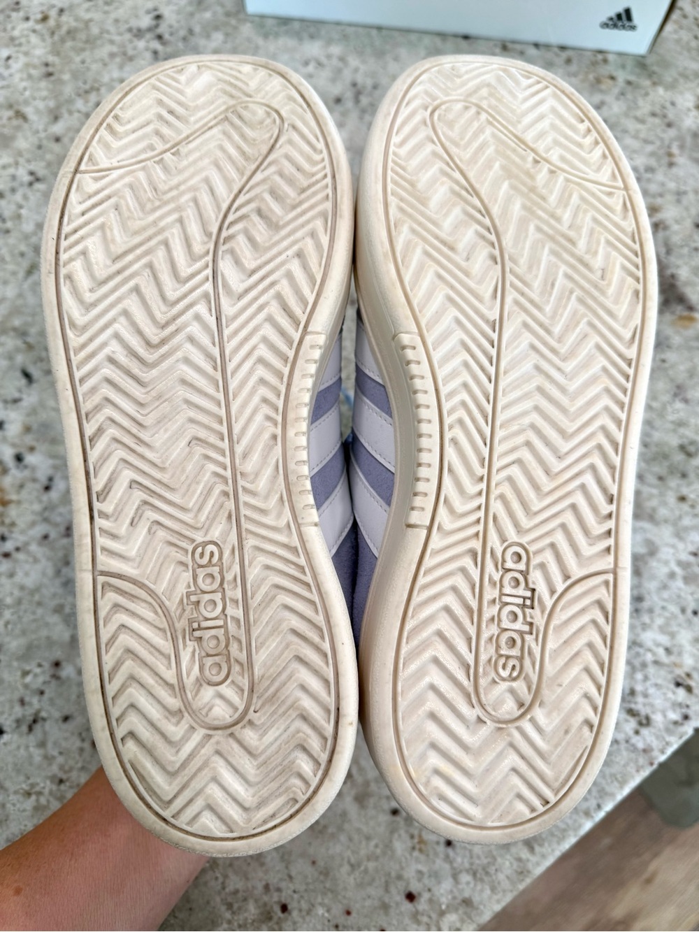 Adidas Grand Court Alpha Light Blue Suede Sneakers with White Stripes - Picture 11 of 11